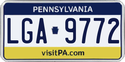 PA license plate LGA9772