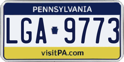 PA license plate LGA9773