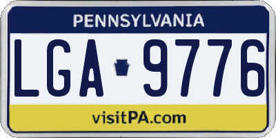 PA license plate LGA9776