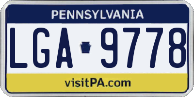 PA license plate LGA9778