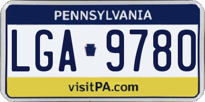 PA license plate LGA9780