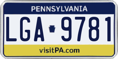 PA license plate LGA9781