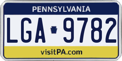 PA license plate LGA9782