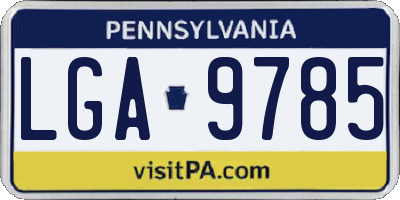 PA license plate LGA9785