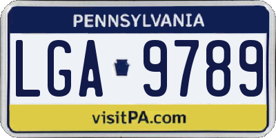 PA license plate LGA9789
