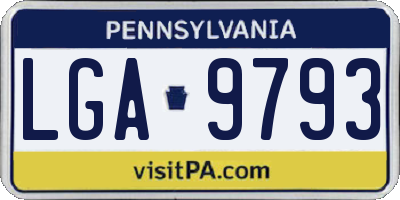 PA license plate LGA9793