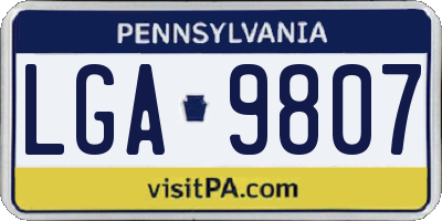 PA license plate LGA9807