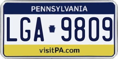 PA license plate LGA9809