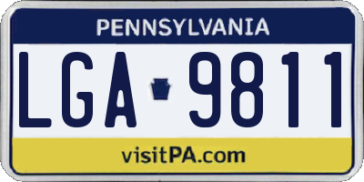 PA license plate LGA9811
