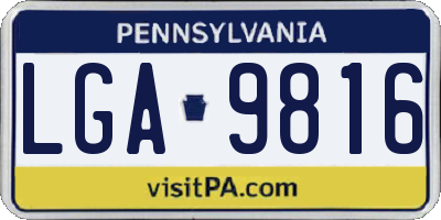 PA license plate LGA9816