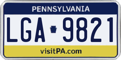 PA license plate LGA9821