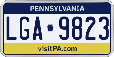 PA license plate LGA9823