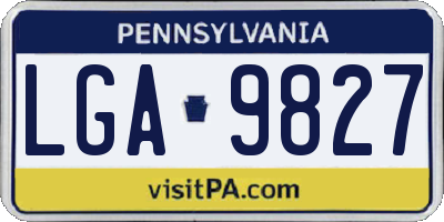 PA license plate LGA9827