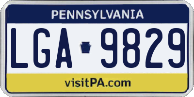 PA license plate LGA9829