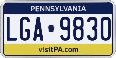 PA license plate LGA9830