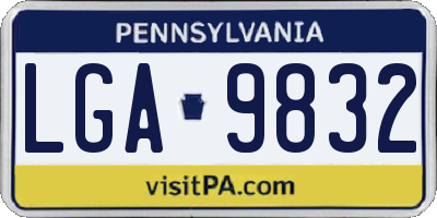 PA license plate LGA9832