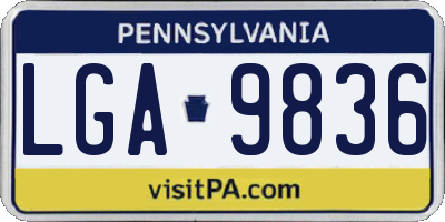 PA license plate LGA9836