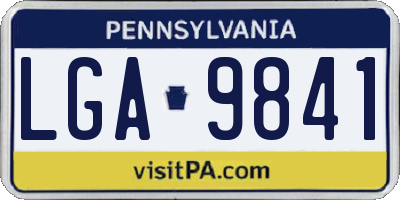 PA license plate LGA9841