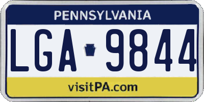 PA license plate LGA9844
