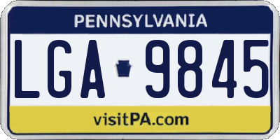 PA license plate LGA9845