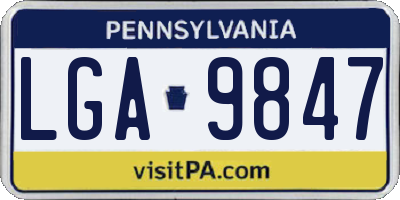 PA license plate LGA9847