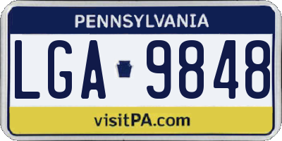 PA license plate LGA9848