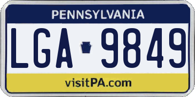 PA license plate LGA9849