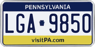 PA license plate LGA9850