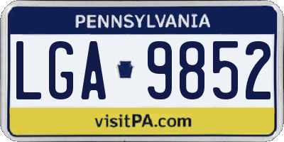 PA license plate LGA9852