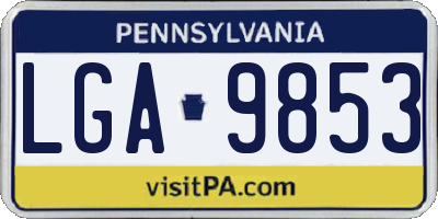 PA license plate LGA9853