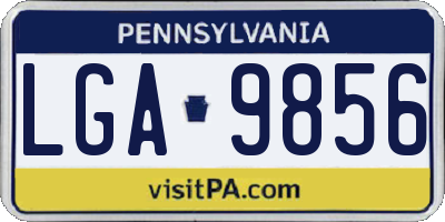 PA license plate LGA9856