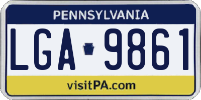 PA license plate LGA9861