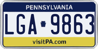 PA license plate LGA9863