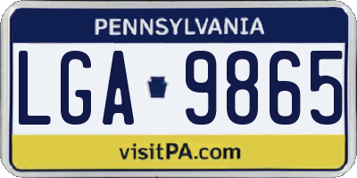 PA license plate LGA9865