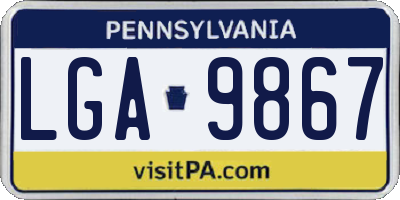 PA license plate LGA9867