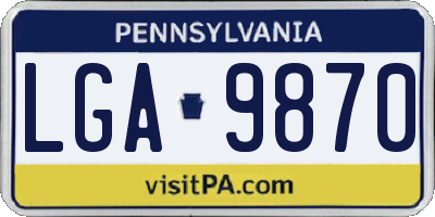 PA license plate LGA9870