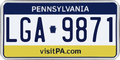 PA license plate LGA9871