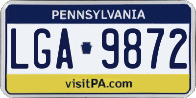 PA license plate LGA9872