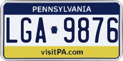 PA license plate LGA9876