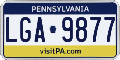 PA license plate LGA9877