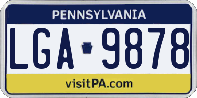 PA license plate LGA9878