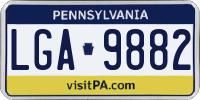 PA license plate LGA9882