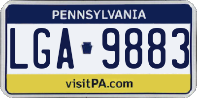 PA license plate LGA9883
