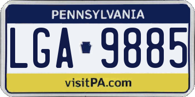 PA license plate LGA9885