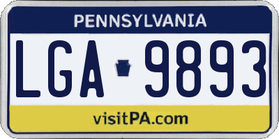 PA license plate LGA9893