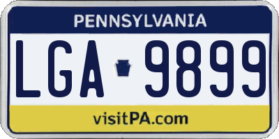 PA license plate LGA9899