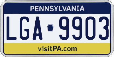 PA license plate LGA9903