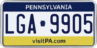 PA license plate LGA9905