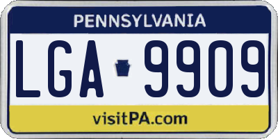 PA license plate LGA9909