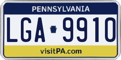 PA license plate LGA9910